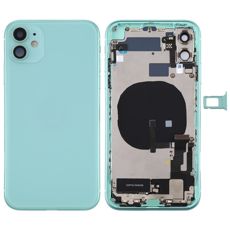Battery Back Cover Assembly (with Side Keys & Power Button + Volume Button Flex Cable & Wireless Charging Module & Motor & Charging Port & Speaker Ringer Buzzer & Card Tray & Camera Lens Cover) for iPhone 11, For iPhone 11, For iPhone 11(Assembly)