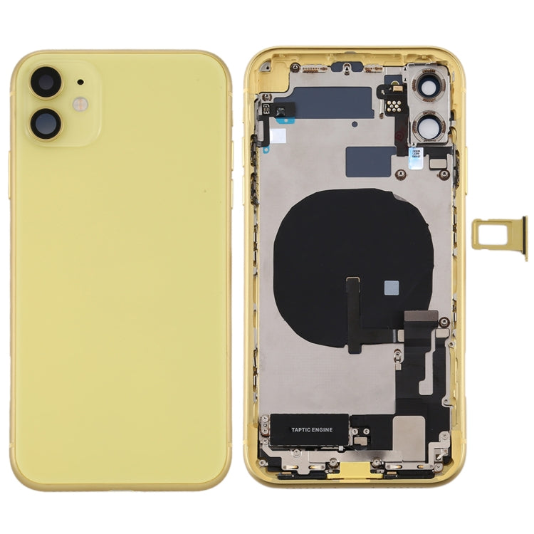 Battery Back Cover Assembly (with Side Keys & Power Button + Volume Button Flex Cable & Wireless Charging Module & Motor & Charging Port & Speaker Ringer Buzzer & Card Tray & Camera Lens Cover) for iPhone 11, For iPhone 11, For iPhone 11(Assembly)