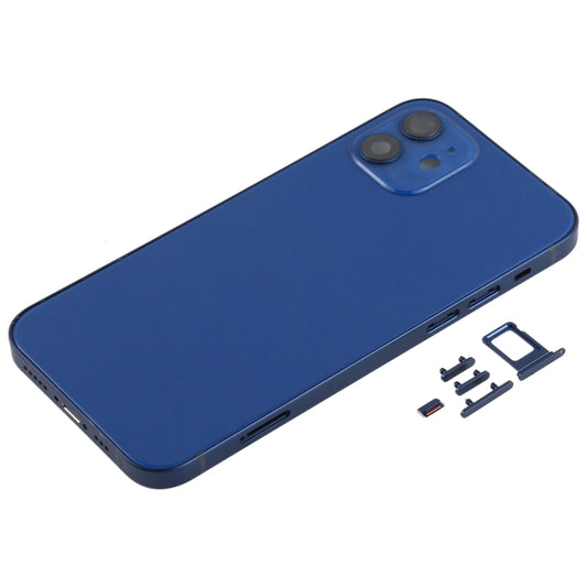 Back Housing Cover with SIM Card Tray & Side Keys & Camera Lens for iPhone 12(White), For iPhone 12(with SIM Card Tray), For iPhone 12(with Card Tray), Back Housing Cover for 12