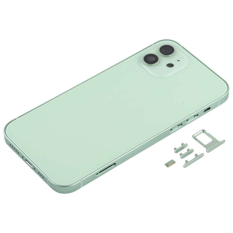 Back Housing Cover with SIM Card Tray & Side Keys & Camera Lens for iPhone 12(White), For iPhone 12(with Card Tray), For iPhone 12(with SIM Card Tray), Back Housing Cover for 12
