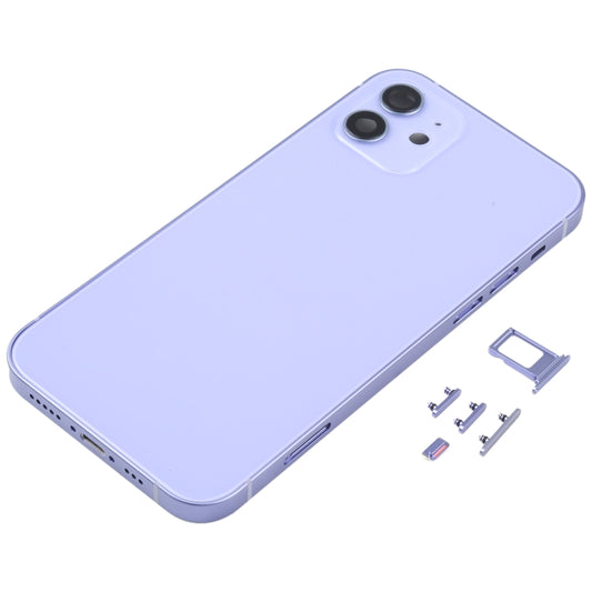 Back Housing Cover with SIM Card Tray & Side Keys & Camera Lens for iPhone 12(White), Back Housing Cover for 12, For iPhone 12(with SIM Card Tray), For iPhone 12(with Card Tray)