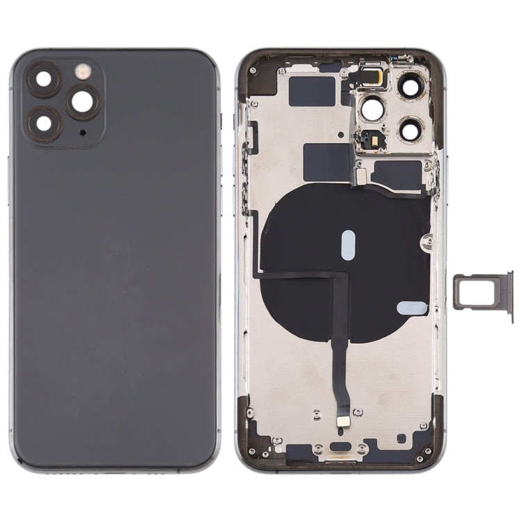 Battery Back Cover (with Side Keys & Card Tray & Power + Volume Flex Cable & Wireless Charging Module) for iPhone 11 Pro, For ip11 Pro, For iPhone 11 Pro, For iPhone11 Pro