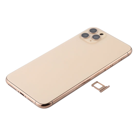 Akkufachdeckel-Baugruppe (mit Seitentasten & Power-Taste + Lautstärketasten-Flexkabel & Wireless-Lademodul & Motor & Ladeanschluss & Lautsprecher-Klingel & Kartenfach & Kameraobjektivabdeckung) für iPhone 11 Pro, Für iPhone 11 Pro...