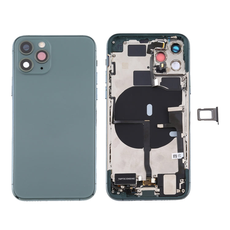 Battery Back Cover Assembly (with Side Keys & Power Button + Volume Button Flex Cable & Wireless Charging Module & Motor & Charging Port & Speaker Ringer Buzzer & Card Tray & Camera Lens Cover) for iPhone 11 Pro Max, For iPhone 11 Pro Max��������������...