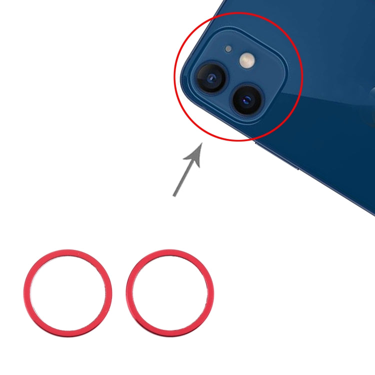 2 PCS Rear Camera Glass Lens Metal Protector Hoop Ring for iPhone 12 Mini, For iPhone 12 Mini