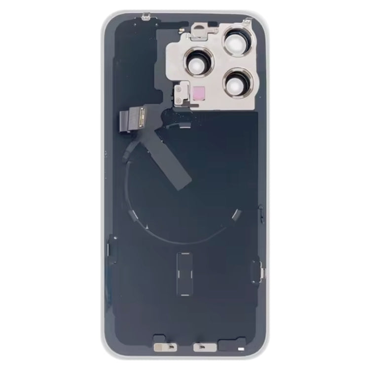 For iPhone 15 Pro Max Glass Battery Back Cover with Flash Bracket + Wireless Charging Module, For iPhone 15 Pro Max