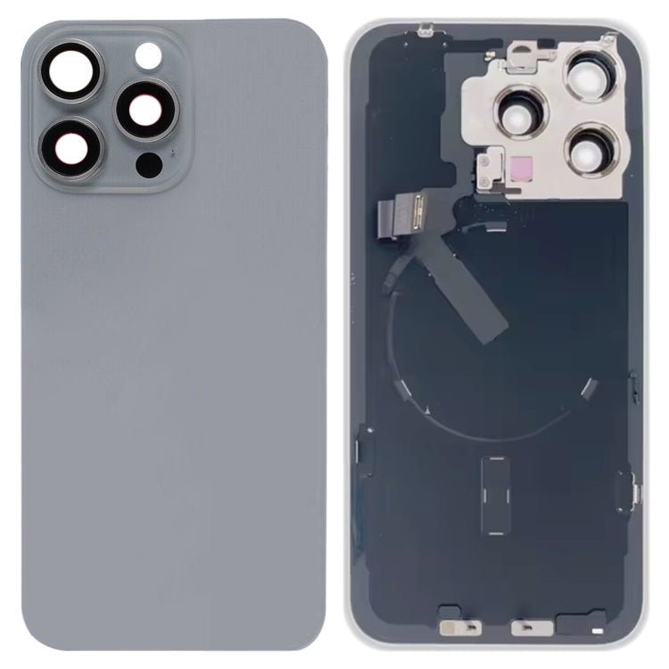 For iPhone 15 Pro Max Glass Battery Back Cover with Flash Bracket + Wireless Charging Module, For iPhone 15 Pro Max