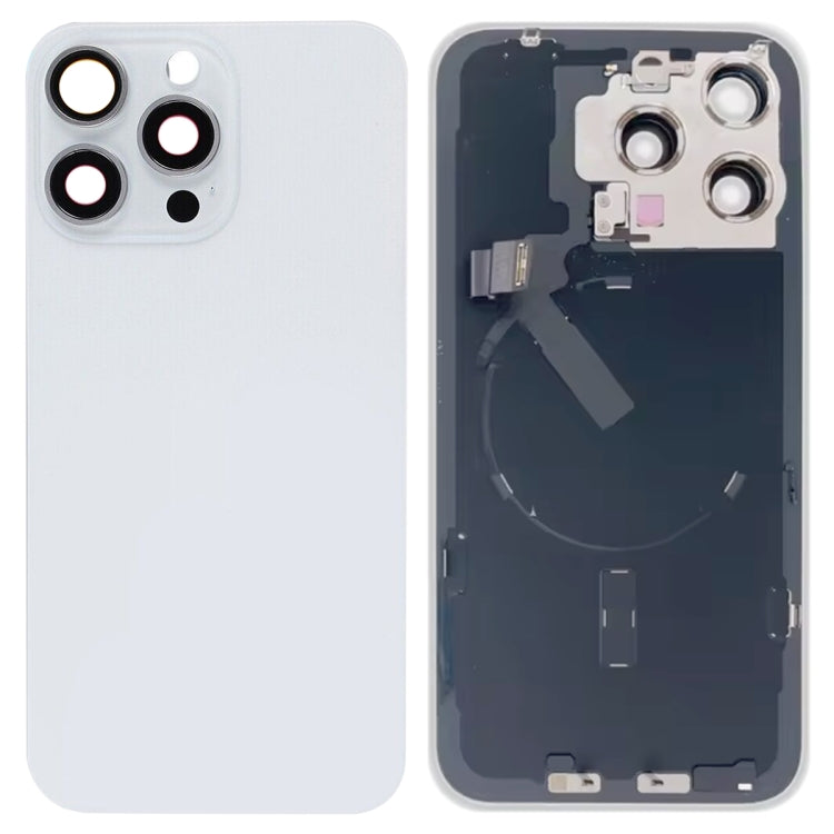 For iPhone 15 Pro Max Glass Battery Back Cover with Flash Bracket + Wireless Charging Module, For iPhone 15 Pro Max