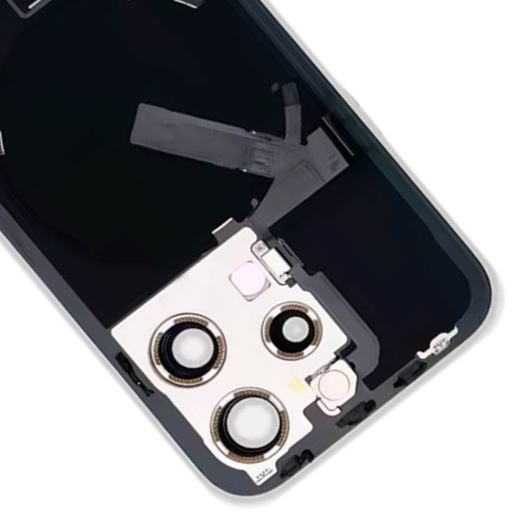 For iPhone 15 Pro Glass Battery Back Cover with Flash Bracket + Wireless Charging Module, For iPhone 15 Pro