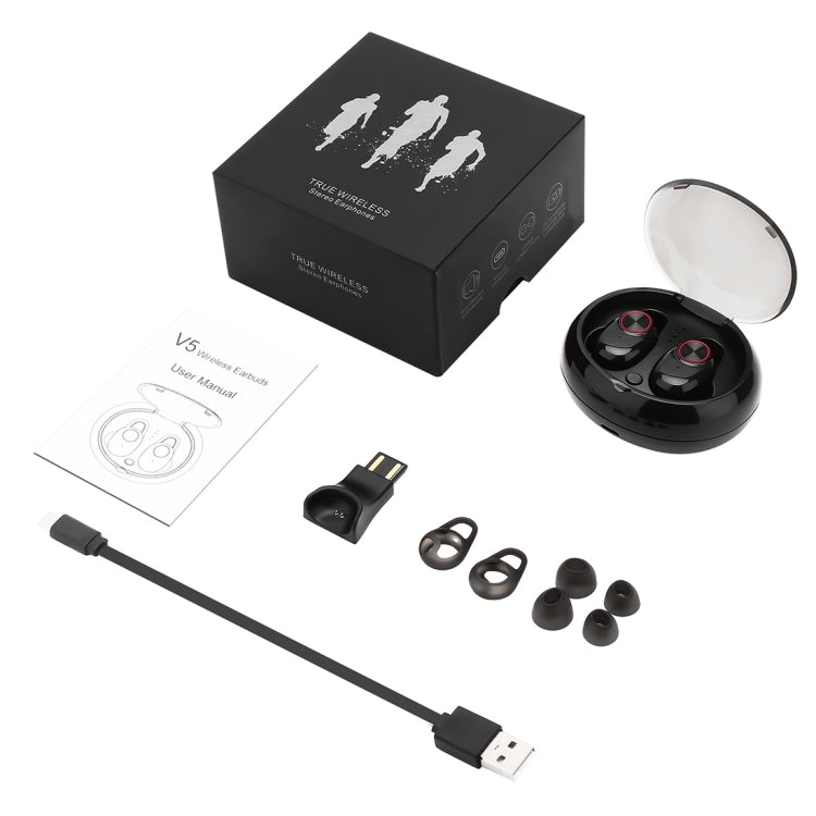 BTH-V5 DSP Noise Cancelling Earbuds Sports Wireless Bluetooth V5.0 Headset with Charging Case, Compatible with iPhone and Android