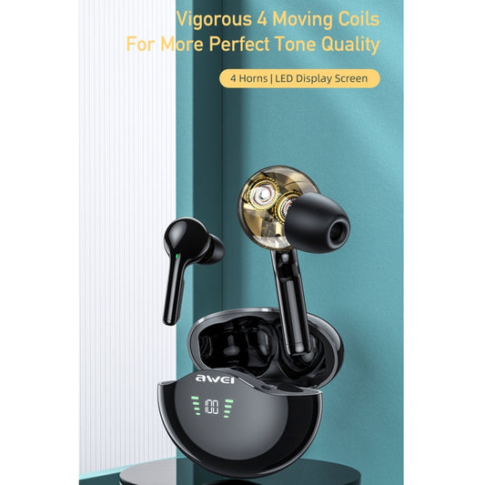 awei T12P Bluetooth 5.1 LED Display Wireless Bluetooth Earphone