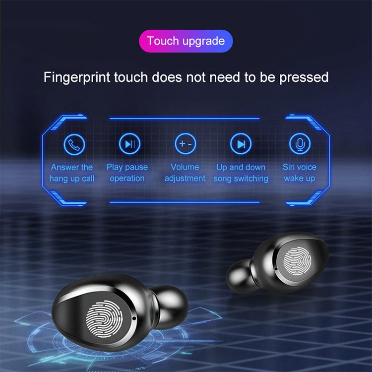 F9 TWS V5.0 Touch Control Binaural Wireless Bluetooth Headset with Charging Case and Digital Display, F9