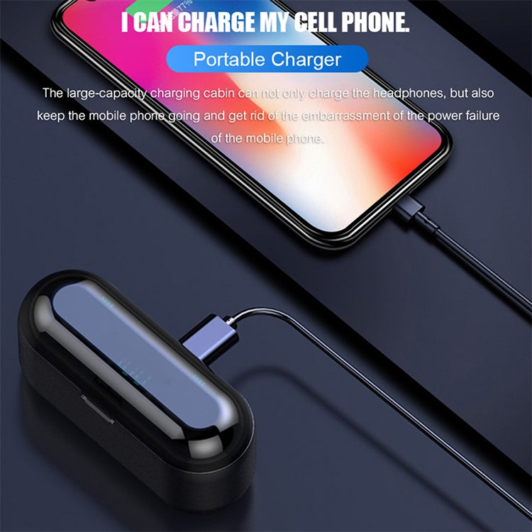 F9 TWS V5.0 Touch Control Binaural Wireless Bluetooth Headset with Charging Case and Digital Display, F9