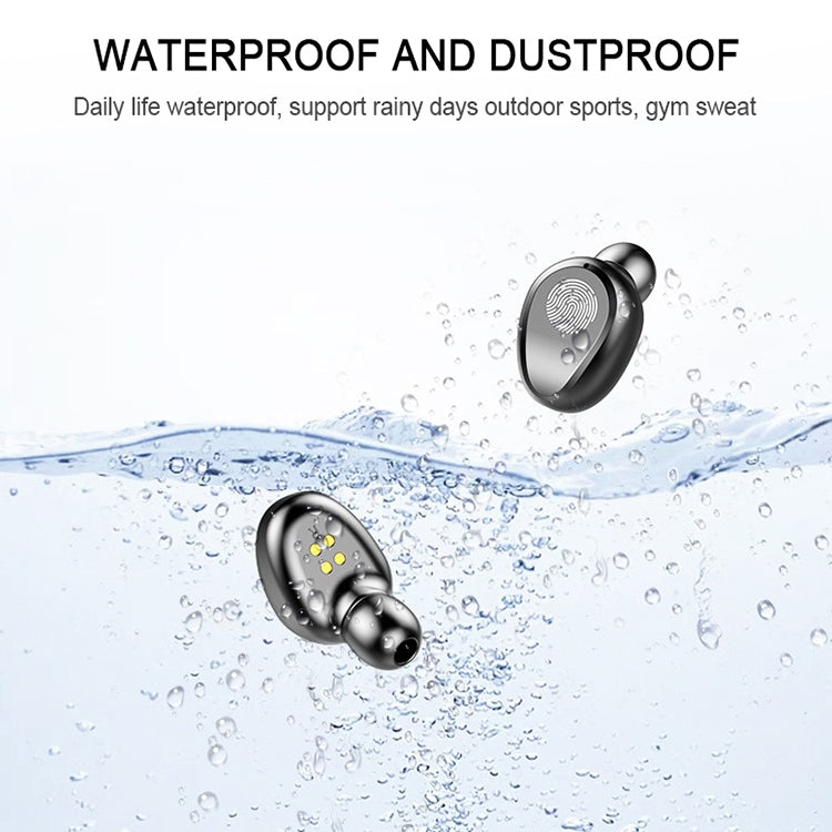 F9 TWS V5.0 Touch Control Binaural Wireless Bluetooth Headset with Charging Case and Digital Display, F9
