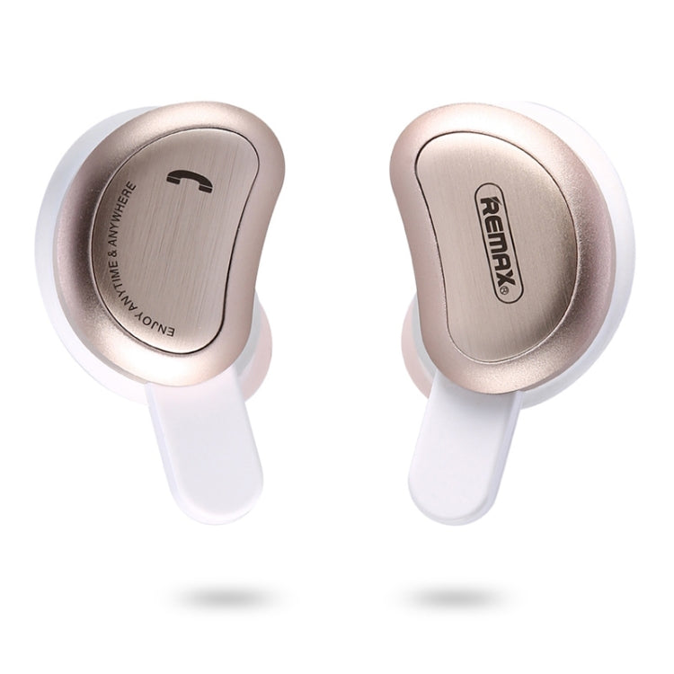 REMAX TWS-1 Half Moon Shaped Bluetooth 4.2 Wireless Bluetooth Earphone with Charging Box, TWS-1 Gold