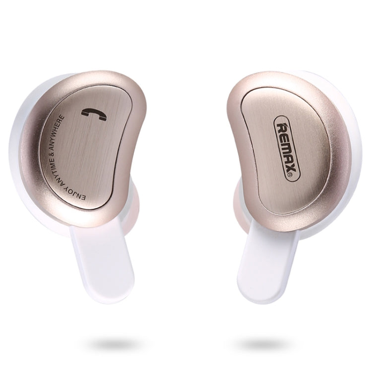 REMAX TWS-1 Half Moon Shaped Bluetooth 4.2 Wireless Bluetooth Earphone with Charging Box, TWS-1 Gold