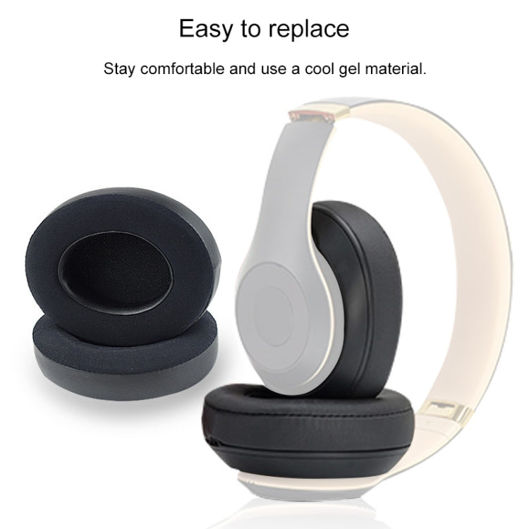2 PCS For Beats Studio 2.0 / 3.0 Headphone Protective Cover Ice Gel Earmuffs (Grey White), Titanium Color, Black