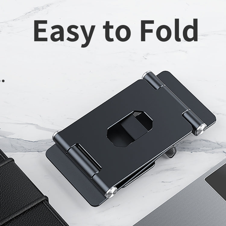 R-JUST SJ13 I-Shape Folding Portable Aluminum Alloy Mobile Phone Holder, (Black)
