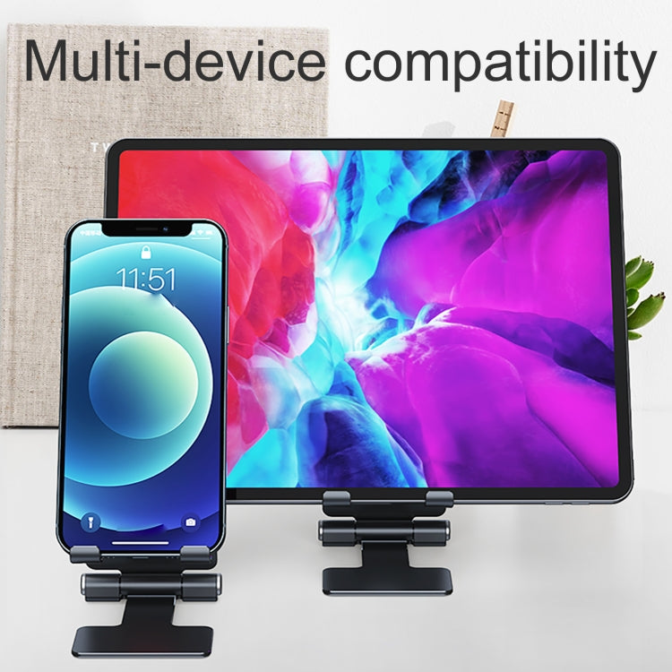 R-JUST SJ13 I-Shape Folding Portable Aluminum Alloy Mobile Phone Holder, (Black)
