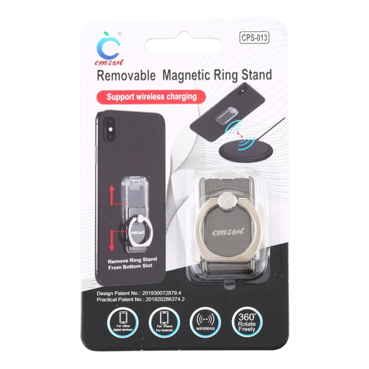 CPS-013 Soporte magnético para teléfono con anillo extraíble y rotación de 360 grados, compatible con carga inalámbrica