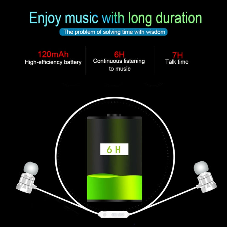 X3 Magnetic Absorption Sports Bluetooth 5.0 In-Ear Headset with HD Mic, Support Hands-free Calls, Distance: 10m