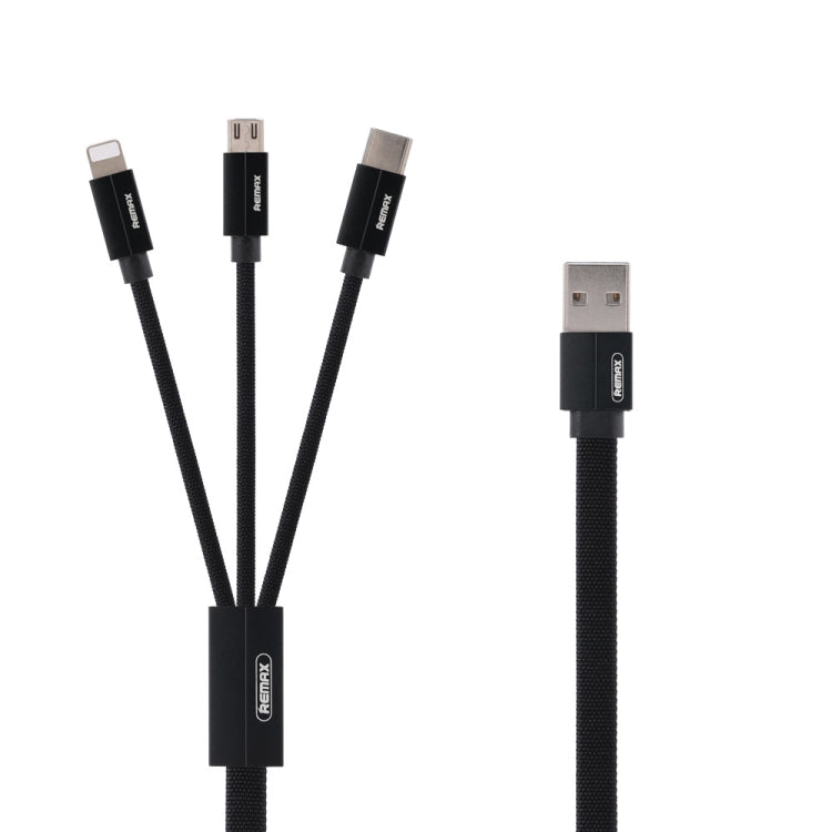 REMAX RC-094TH 1m 2.4A 3 in 1 USB to 8 Pin & USB-C / Type-C & Micro USB Fast Charging Data Cable