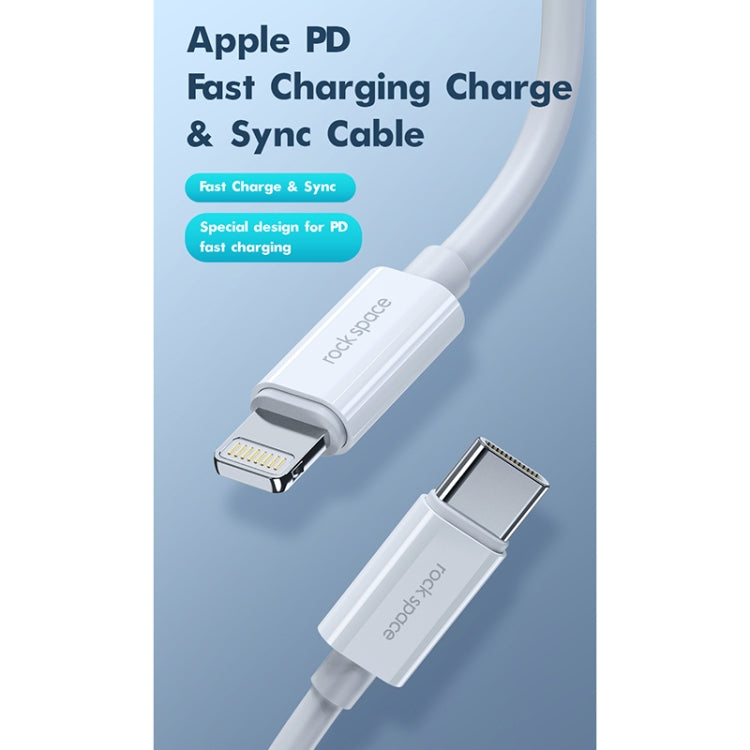 ROCK Space Z19 PD 20W 3A USB-C / Type-C to 8 Pin Fast Charging TPE Data Cable, Cable Length: 1m, Z19
