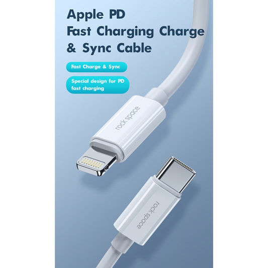 ROCK Space Z19 PD  20W 3A USB-C / Type-C to 8 Pin Fast Charging TPE Data Cable, Cable Length: 1m