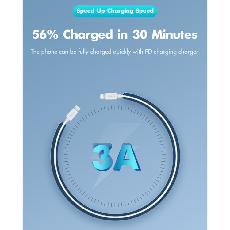 ROCK Space Z19 PD 20W 3A USB-C / Type-C to 8 Pin Fast Charging TPE Data Cable, Cable Length: 1m, Z19