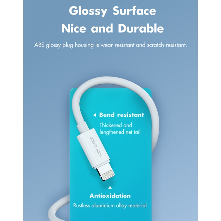 ROCK Space Z19 PD 20W 3A USB-C / Type-C to 8 Pin Fast Charging TPE Data Cable, Cable Length: 1m, Z19