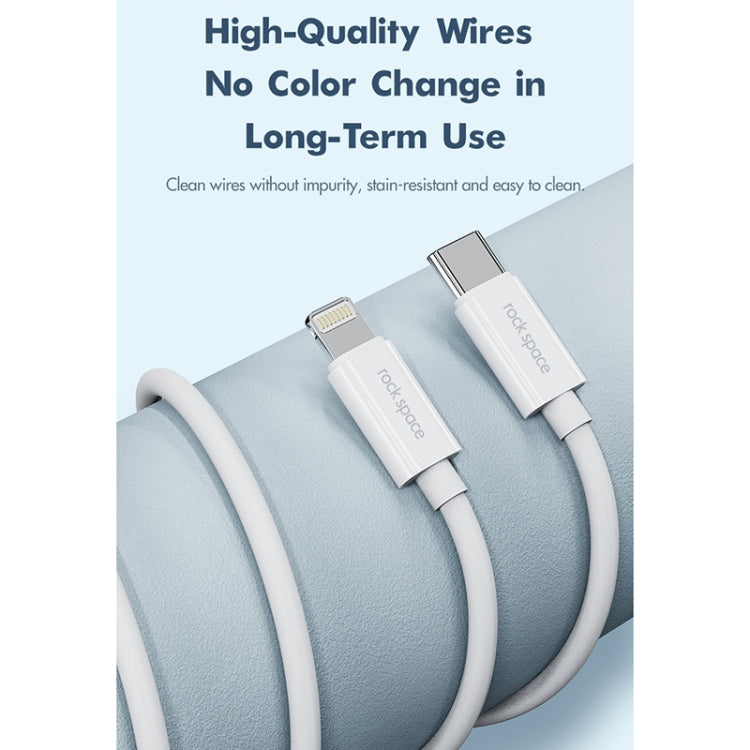 ROCK Space Z19 PD 20W 3A USB-C / Type-C to 8 Pin Fast Charging TPE Data Cable, Cable Length: 1m, Z19