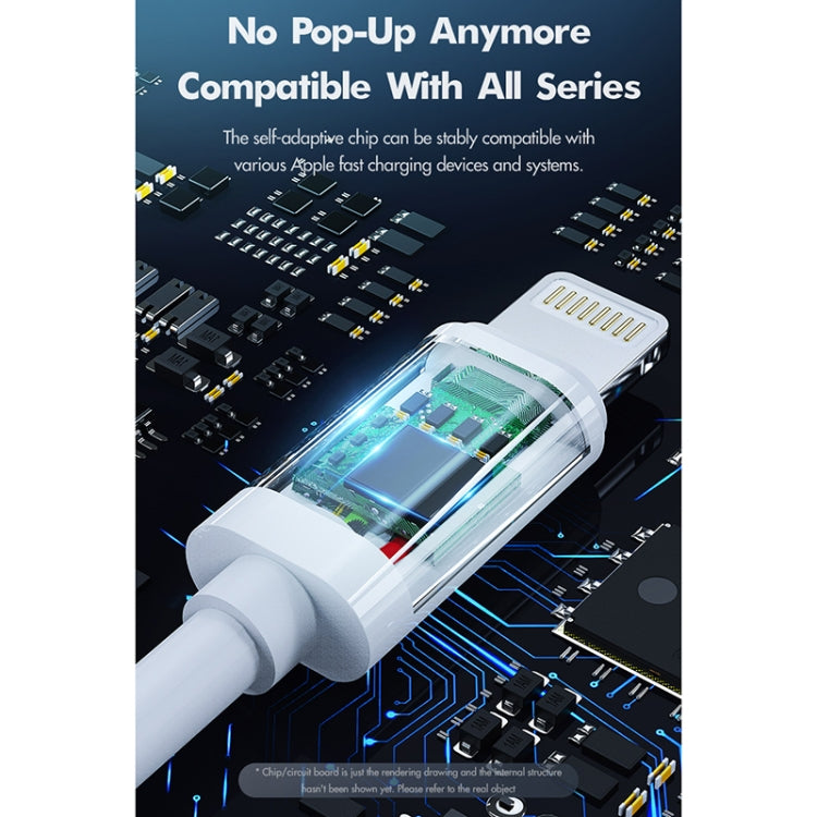 ROCK Space Z19 PD 20W 3A USB-C / Type-C to 8 Pin Fast Charging TPE Data Cable, Cable Length: 1m, Z19