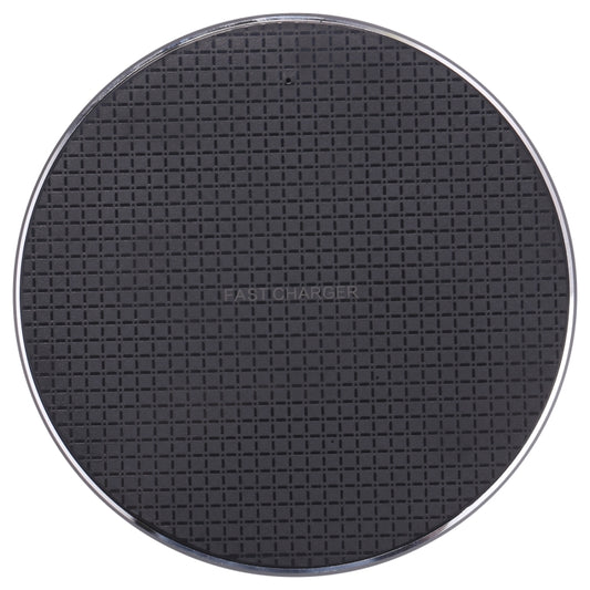 10W QI Plaid Pattern Round Metal Wireless Charger, 10W Metal