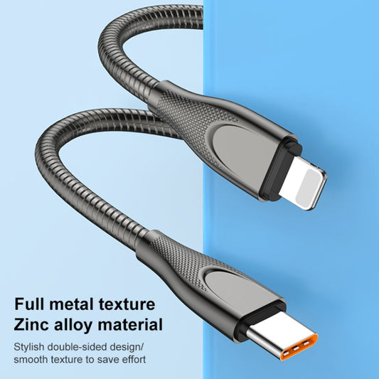 ADC-009 USB to 8 Pin Zinc Alloy Hose Fast Charging Data Cable, Cable Length: 1m, USB to 8 Pin