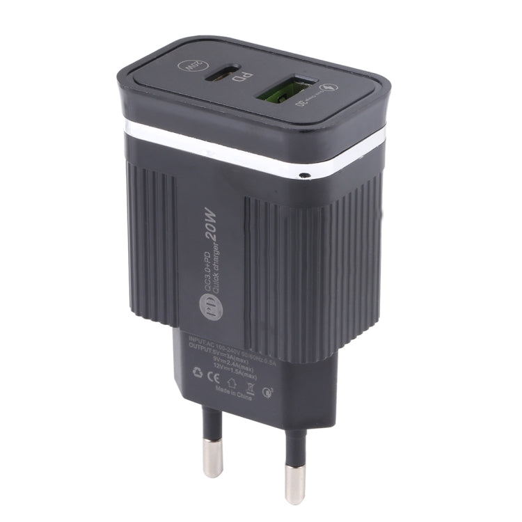 46-A2C2 20W PD + QC3.0 USB Multifunction Fast Charger,EU Plug, EU Plug