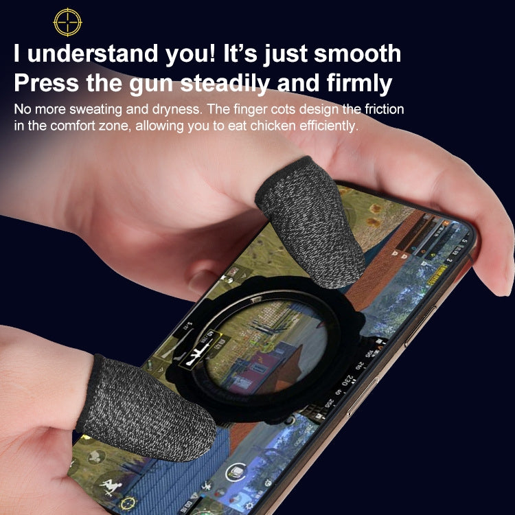 Silver Fiber Touchscreen Anti-slip Anti-sweat Gaming Finger Cover for Thumb / Index Finger