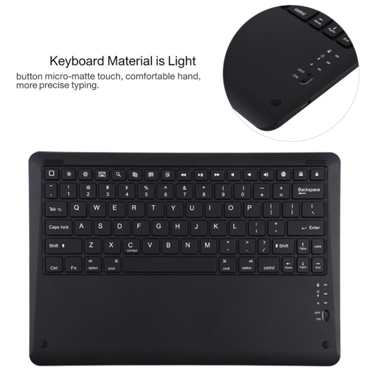 T129 Detachable Bluetooth Black Keyboard Microfiber Leather Tablet Case for iPad Pro 12.9 inch (2020), with Holder, Black Keyboard