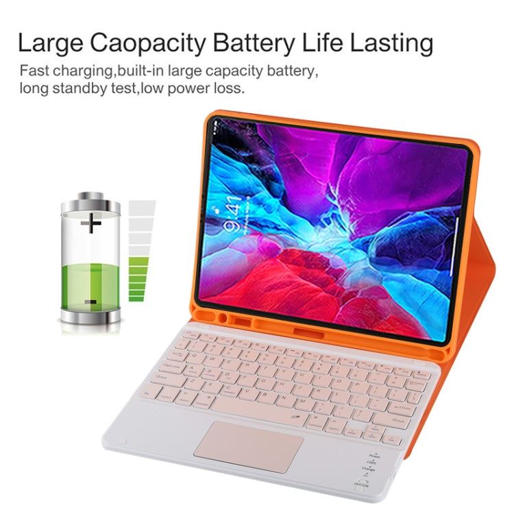 TG11BC Detachable Bluetooth Pink Keyboard Microfiber Leather Tablet Case for iPad Pro 11 inch (2020), with Touchpad & Pen Slot & Holder, Pink Keyboard