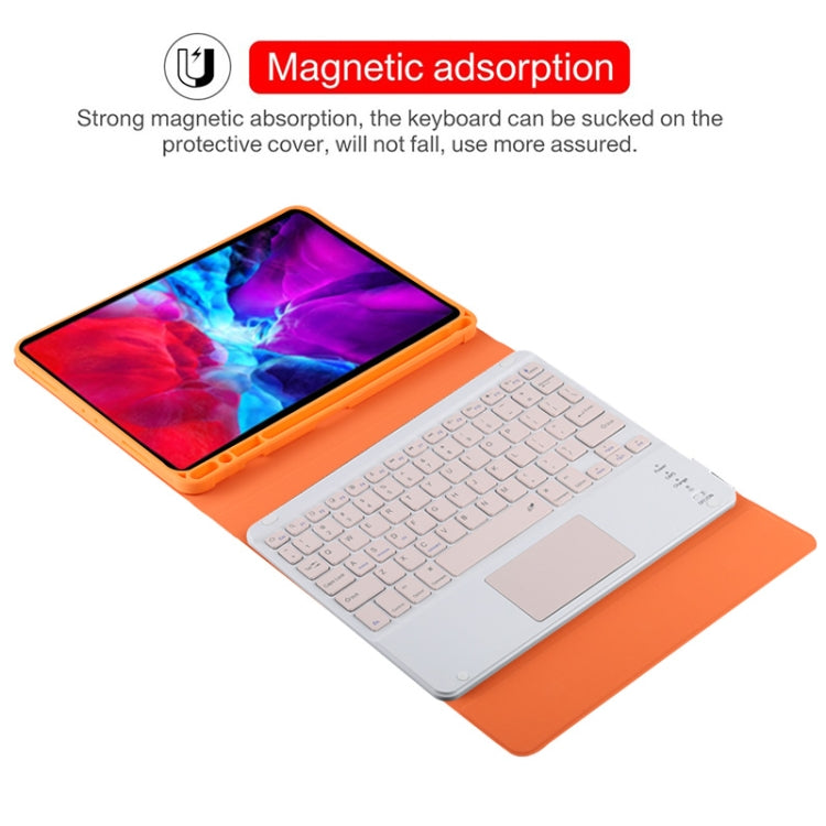 TG11BC Detachable Bluetooth Pink Keyboard Microfiber Leather Tablet Case for iPad Pro 11 inch (2020), with Touchpad & Pen Slot & Holder, Pink Keyboard