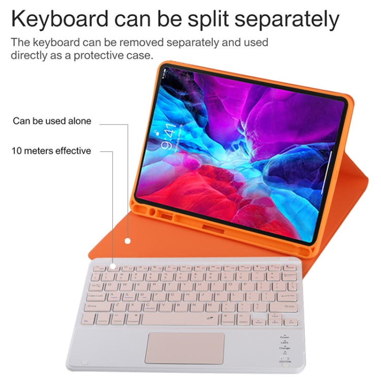 TG11BC Detachable Bluetooth Pink Keyboard Microfiber Leather Tablet Case for iPad Pro 11 inch (2020), with Touchpad & Pen Slot & Holder, Pink Keyboard