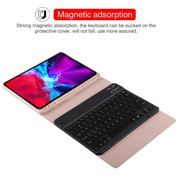 TG11BS Detachable Bluetooth Black Keyboard + Microfiber Leather Tablet Case for iPad Pro 11 inch (2020), with Backlight & Pen Slot & Holder, Black Keyboard