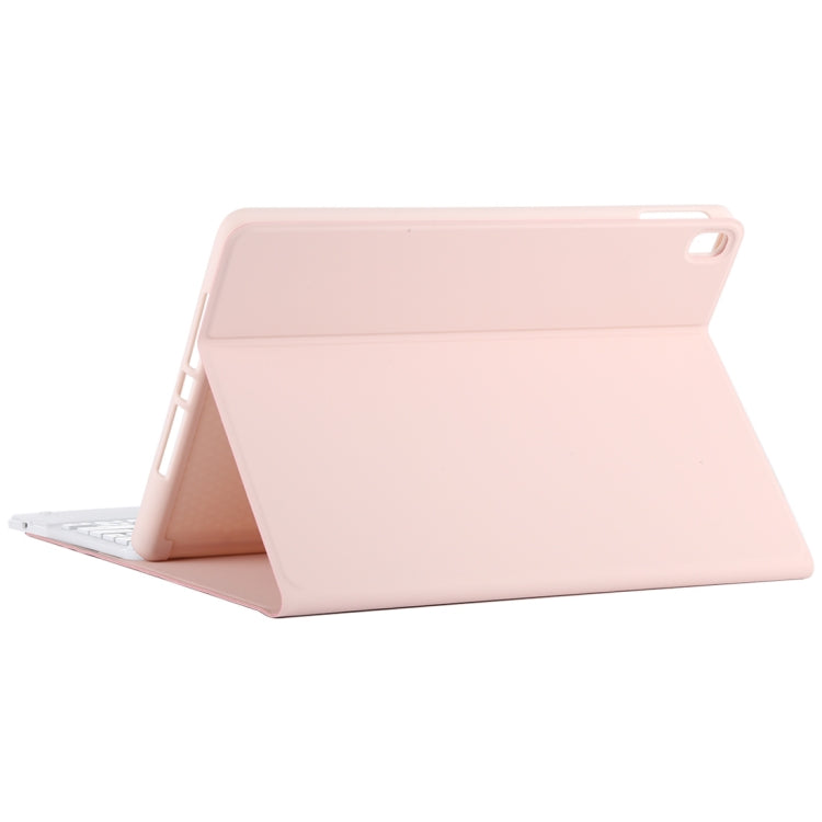 TG-102BC Detachable Bluetooth White Keyboard + Microfiber Leather Tablet Case for iPad 10.2 inch / iPad Air (2019), with Touch Pad & Pen Slot & Holder, White Keyboard