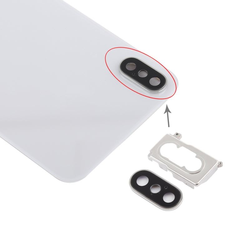 Battery Back Cover with Back Camera Bezel & Lens & Adhesive for iPhone XS Max, For iPhone XS Max with Adhesive