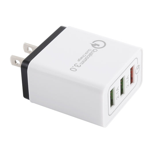 AR-QC-03 2.1A 3 USB Ports Quick Charger Travel Charger, US Plug, AR-QC-03 US, AR-QC-03 US Plug Blue