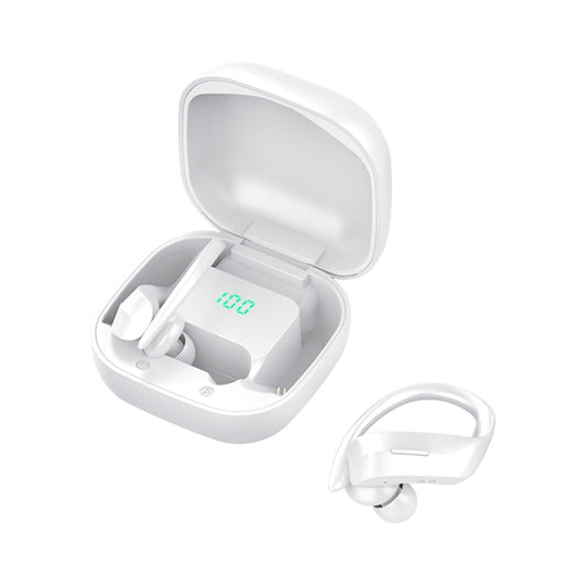 258 Wireless Ear-mounted Bluetooth Earphone with Charging Box & Digital Display, Support Touch & HD Call & Voice Assistant & NFC, MD03 Black, 258 White