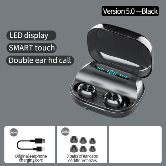 263 TWS CVC8.0 Noise Cancelling Bluetooth Earphone with Charging Box, Support Touch & Three-screen LED Battery Display & Phone Holder & Power Bank & HD Call & Voice Assistant, 263