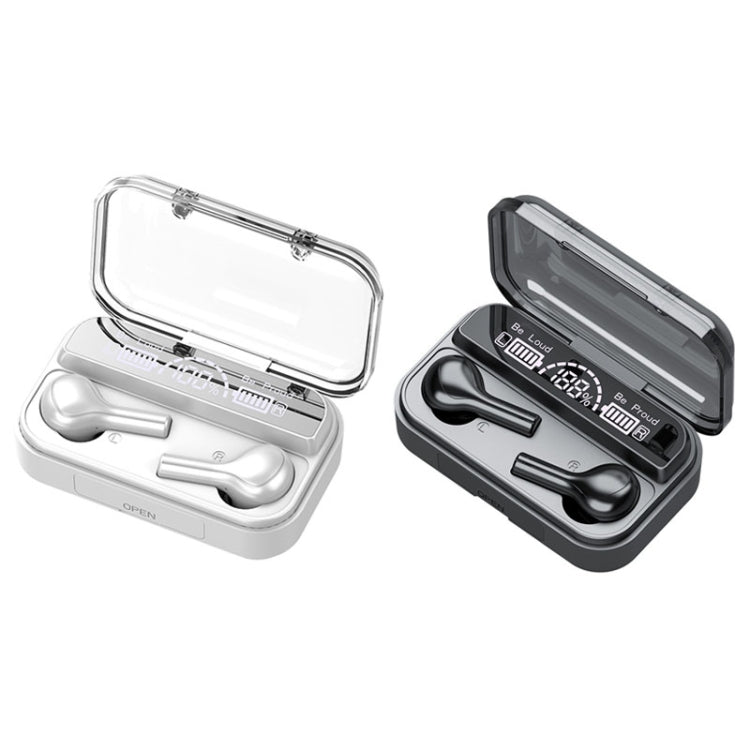 278 TWS External Noise Cancelling Touch Bluetooth Earphone with Charging Box, Support LED Power Digital Display & Breathing Lights & Call & Voice Assistant, 278 Black, 278 White