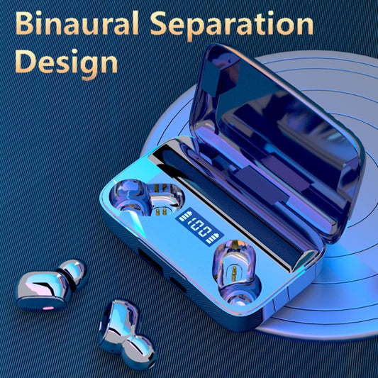 A9 TWS CVC8.0 and DSP Dual Noise Cancelling Bluetooth Earphone with Magnetic Charging Box & LED Digital Display, Support Touch & HD Call & Siri & Power Bank, A9