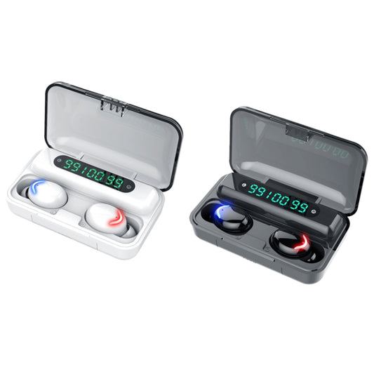 F9-5C Three-screen Digital Display Noise Reduction Bluetooth Earphone, F9-5C without Strap Black