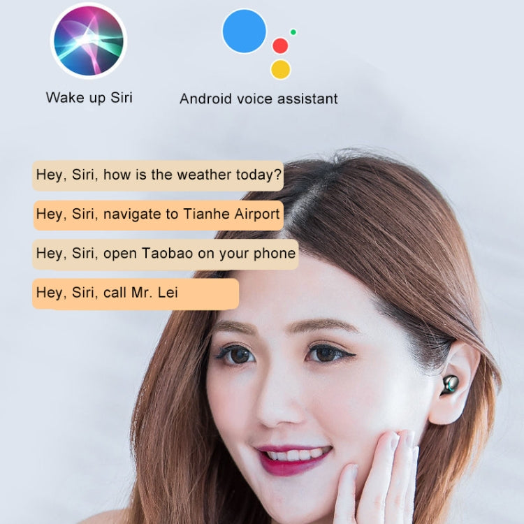 F9-5C Three-screen Digital Display Noise Reduction Bluetooth Earphone, F9-5C without Strap Black